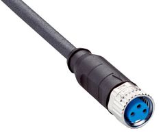 SICK YF8U13-020UA1XLEAX Sensor Cable, A Coded, Black, M8 Receptacle, Free End, 3 Positions, 2 m, 6.6 ft
