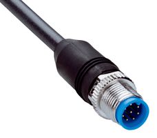 SICK YM2A18-010UA5XLEAX Sensor Cable, A Coded, Black, M12 Plug, Free End, 8 Positions, 1 m, 3.3 ft