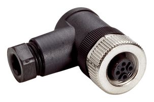 SICK DOS-1205-W Sensor Connector, M12, Female, 5 Positions, Screw Socket, Right Angle Cable Mount