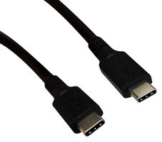 VIDEK 2561F-1 USB Cable, Type C Plug to Type C Plug, 1 m, 3.3 ft, USB 4.0, Black