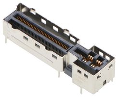 MOLEX 223886-2011 Card Edge Connector, Dual Side, PCI Express Gen 5, 1.57 mm, 74 Contacts, Surface Mount, Straight