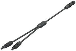 STAUBLI 32.0334 Cable Assembly, Y-Splitter, MC4 Receptacle x2 to MC4 Plug, 1 Ways, 500 mm, 19.7 "