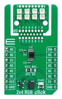 MIKROELEKTRONIKA MIKROE-6378 Add-On Board, 2x4 RGB Click, MikroE MikroBUS Compatible Development Boards