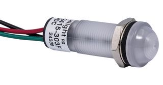 DIALIGHT 659-2415-303F Multicolour Panel Indicators, White Diffused, Watertight, Red, Green, 12.7 mm, R 20mA, G 20mA
