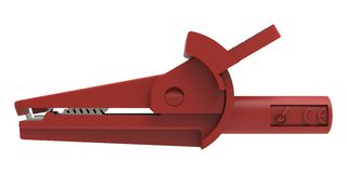 SCHUTZINGER 99013314 Insulated Crocodile Clip, 8 mm Jaws Open, Red, 10 A Current, 600 V, SAK 6715 Series