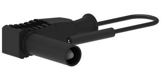 MULTICOMP PRO MP-FEML-RASBL Test Patch Lead, 4mm Right Angle Banana Plug, Shrouded, 0.8mm Jack, 19.7 ", 500 mm, Black, 3 A