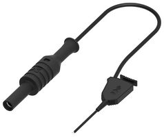 MULTICOMP PRO MP-MINISMDTA-4-50BL Test Patch Lead, 4mm Banana Jack, Shrouded, Test Clip, 19.7 ", 500 mm, Black, 1 A
