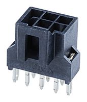 MOLEX 105312-1106 Pin Header, Black, Wire-to-Board, 2.5 mm, 2 Rows, 6 Contacts, Through Hole Straight