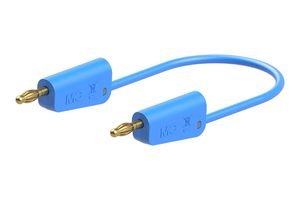 STAUBLI 64.1033-10023 Banana Test Lead, 30 VAC, 4mm Stackable Banana Plug, 4mm Stackable Banana Plug, 3.3 ft, 1 m, Blue