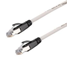 L-COM TRD626ASR-WHT-25F Ethernet Cable, 10 Gigabit, 26AWG, Cat6a, RJ45 Plug to RJ45 Plug