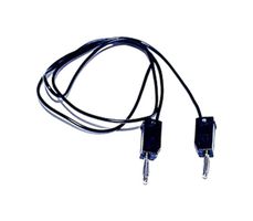 MUELLER ELECTRIC AI-000698-0 Banana Test Lead, 2mm Banana Plug, Stackable, 2mm Banana Plug, Stackable, 18 ", 457.2 mm, Black