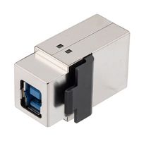 L-COM U3KEY-BA-S USB Adapter, Keystone Style, USB Type B Receptacle, USB Type A Receptacle, USB 3.0
