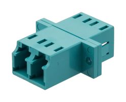 L-COM FOA-801-AQU Fiber Optic Adapter, Aqua, w/ Flange, OM3 Multimode, LC Duplex, LC Duplex, Straight Adapter