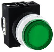 IDEC APW1486D-G LED Panel Mount Indicator, Round, Flat Lens, Green, 480 VAC, 22 mm, IP65