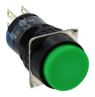 IDEC AB6M-M2-G Industrial Pushbutton Switch, A6 Series, 16.2 mm, DPDT, Momentary, Round, Green