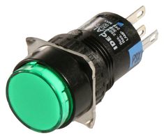 IDEC AL6M-M14-G Industrial Pushbutton Switch, A6 Series, 16 mm, SPDT, Momentary, Round, Green