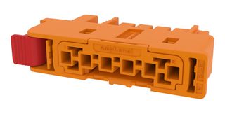AMPHENOL COMMUNICATIONS SOLUTIONS 10170159-106TALF Connector Housing, R/A, Orange, HVLock Series, Receptacle, 6 Ways, 4.5 mm
