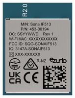 EZURIO 453-00194C Wi-Fi & Bluetooth Module, Antenna Diversity, Trace Pin, 6 GHz, HCI, I2S, PCM, SDIO, UART