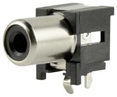 SAME SKY RCJ-044 RCA (Phono) Audio / Video Connector, Through Hole, R/A, 2 Contacts, Jack, Nickel Plated Contacts