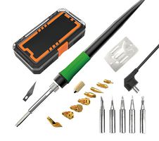 MULTICOMP PRO MP-AE5503SA EU Soldering Iron Set, 40W, EU, Wood Burning & Soldering Tip x13, Hot Knife Chuck, Blade, Tool Box
