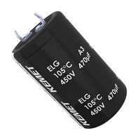 KEMET ELG477M450AT6AA Electrolytic Capacitor, 470 µF, 450 V, ± 20%, Snap-In, 2000 hours @ 105°C
