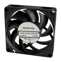 SAME SKY CFM-7010C-130-283 DC Axial Fan, 12 V, Square, 70 mm, 10.9 mm, omniCOOL, 18.11 CFM