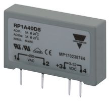 CARLO GAVAZZI RP1A40D5 Solid State Relay, SPST, 5 A, 440 VAC, PCB, Through Hole, Zero Crossing