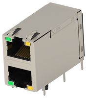 TE CONNECTIVITY 2496686-1 Modular Connector, RJ45 Jack, 2 x 1 (Stacked), 8P8C, Cat5e, Through Hole