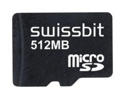 SWISSBIT SFSD0512N1BN1WI-E-ME-111-STD Flash Memory Card, MicroSD Card, 512 MB