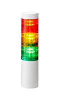PATLITE LR5-302WINW-RYG Signal Tower, 3 Tier, Green/Red/Yellow, Off White Body, RJ-45 Connector, 24VDC, Direct Mount