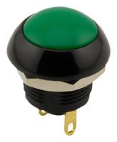 SAME SKY PB2-M-GR-D-67 Industrial Pushbutton Switch, PB2 Series, 12 mm, SPST-NO-DM, Off-(On), Round Domed, Green