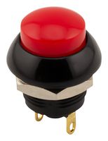 SAME SKY PB2-M-R-R-67 Industrial Pushbutton Switch, PB2 Series, 12 mm, SPST-NO-DM, Off-(On), Round Raised, Red