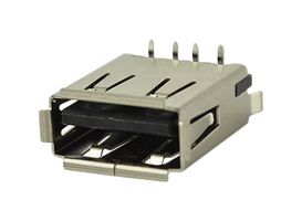 SAME SKY UJ2-AV-2-SMT-TR USB Connector, USB Type A, USB 2.0, Receptacle, 4 Ways, Surface Mount, Vertical