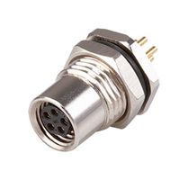 SAME SKY CDM805-03A-FP-F011-67 Sensor Connector, CDM805 Series, M8, Female, 3 Positions, PCB Pin, Straight Panel Mount
