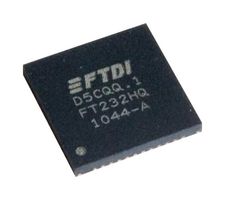 FTDI FT232HQ-TRAY Interface Bridges, USB 2.0 to UART/FIFO, 1.62 V, 1.98 V, QFN-EP, 48 Pins, -40 °C