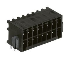 WAGO 713-1430/037-000 Terminal Block, PPA, Black, 2 Row, Header, 3.5 mm, 20 Ways, 10 A, 250 V, Through Hole Right Angle