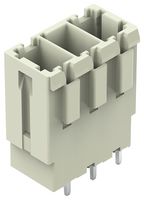 WAGO 831-3603 Terminal Block, PA66, Light Grey, 1 Row, Header, 7.62 mm, 3 Ways, 41 A, 1 kV, Through Hole Vertical