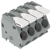 WAGO 2716-107 Wire-To-Board Terminal Block, Grey, 10 mm, 7 Ways, 16 AWG, 6 AWG, 16 mm², Clamp