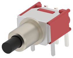 TE CONNECTIVITY - ALCOSWITCH DMPS2P2B3PPRS05 Pushbutton Switch, DMP Series, SPDT, On-(On), Plunger, Black