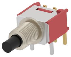 TE CONNECTIVITY - ALCOSWITCH DMPS2P2B3TPRG05 Pushbutton Switch, DMP Series, 4.95 mm, SPDT, On-(On), Plunger, Black