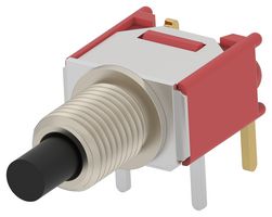 TE CONNECTIVITY - ALCOSWITCH DMPS4P2B3TPRG05 Pushbutton Switch, DMP Series, 4.95 mm, SPST-NC-DB, Off-(On), Plunger, Black