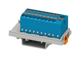 PHOENIX CONTACT 1047455 Panel Mount Barrier Terminal Block, 17.5 A, 500 V, 19 Pole, 9, Push In, 14 AWG