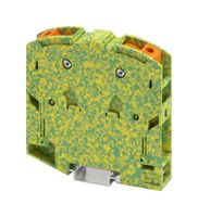 PHOENIX CONTACT 3260052 DIN Rail Mount Terminal Block, Green/Yellow, 2 Ways, 6 AWG, 00 AWG, 70 mm², Push In