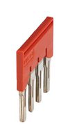 PHOENIX CONTACT 3030307 Jumper (Busbar), Red, 41 A, Plug In Bridge, Phoenix Contact CLIPLINE Series Terminal Blocks, 4 Ways