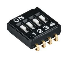 SCHURTER DTCJ-02-H2-J-TR DIP / SIP Switch, J Lead, 2 Circuits, Recessed, Surface Mount, DPST-NO, 24 V, 25 mA