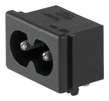 SCHURTER 4300.0104 IEC Power Connector, IEC C8 Inlet, 2.5 A, 250 VAC, Quick Connect, Snap-In, Flange Mount