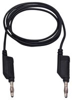 MUELLER ELECTRIC BU-2061SR-A-150-0 Banana Test Lead, 4mm Banana Plug, Stackable, 4mm Banana Plug, Stackable, 4.9 ft, 1.5 m, Black