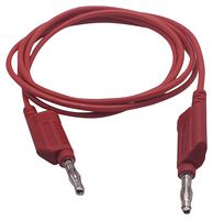 MUELLER ELECTRIC BU-2061SR-A-150-2 Banana Test Lead, 4mm Banana Plug, Stackable, 4mm Banana Plug, Stackable, 4.9 ft, 1.5 m, Red
