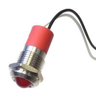 OSHINO LAMPS PL12SL112 LED Panel Mount Indicator, 625nm, 110 deg, Red, 12 V, 12 mm, 20 mA, 475 mcd, IP67