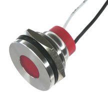 OSHINO LAMPS PL19SL016 LED Panel Mount Indicator, 625nm, 110 deg, Red, 240 V, 19 mm, 20 mA, 860 mcd, IP67